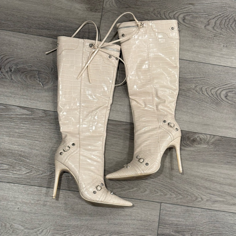 Croc Knee High Boots